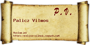 Palicz Vilmos névjegykártya